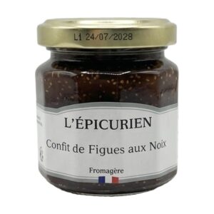 Vasetto di Confit de Figues aux Noix L'Épicurien a base di fichi e noci per abbinamento formaggi