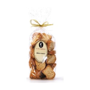 Confezione trasparente di Mini Toast Nature Madame de Turenne, crostini dorati per aperitivo