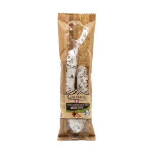 Salame stagionato della Savoia Saucisson Sec de Savoie aux Noisettes Galibier con nocciole visibili nell'impasto