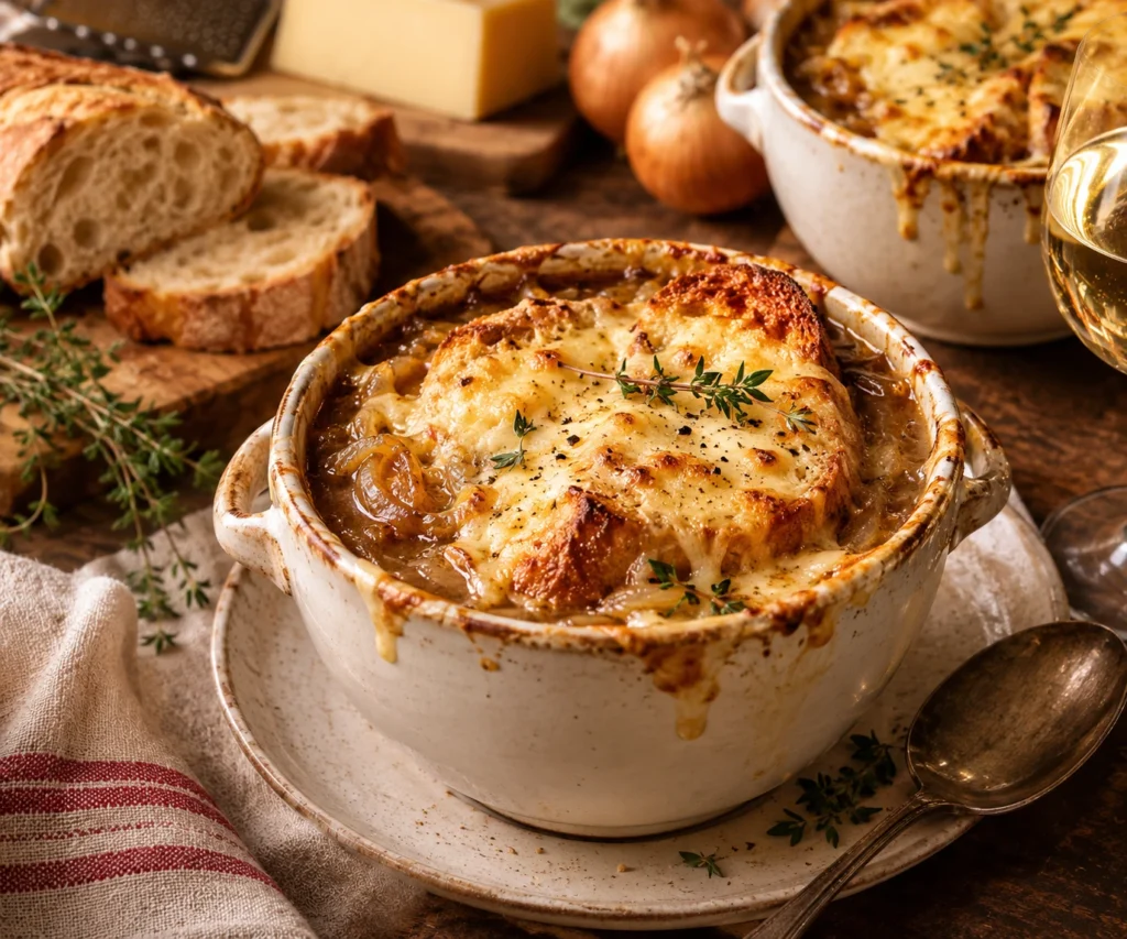 Soupe à l'oignon gratinée — ricetta La Maison Gourmet
