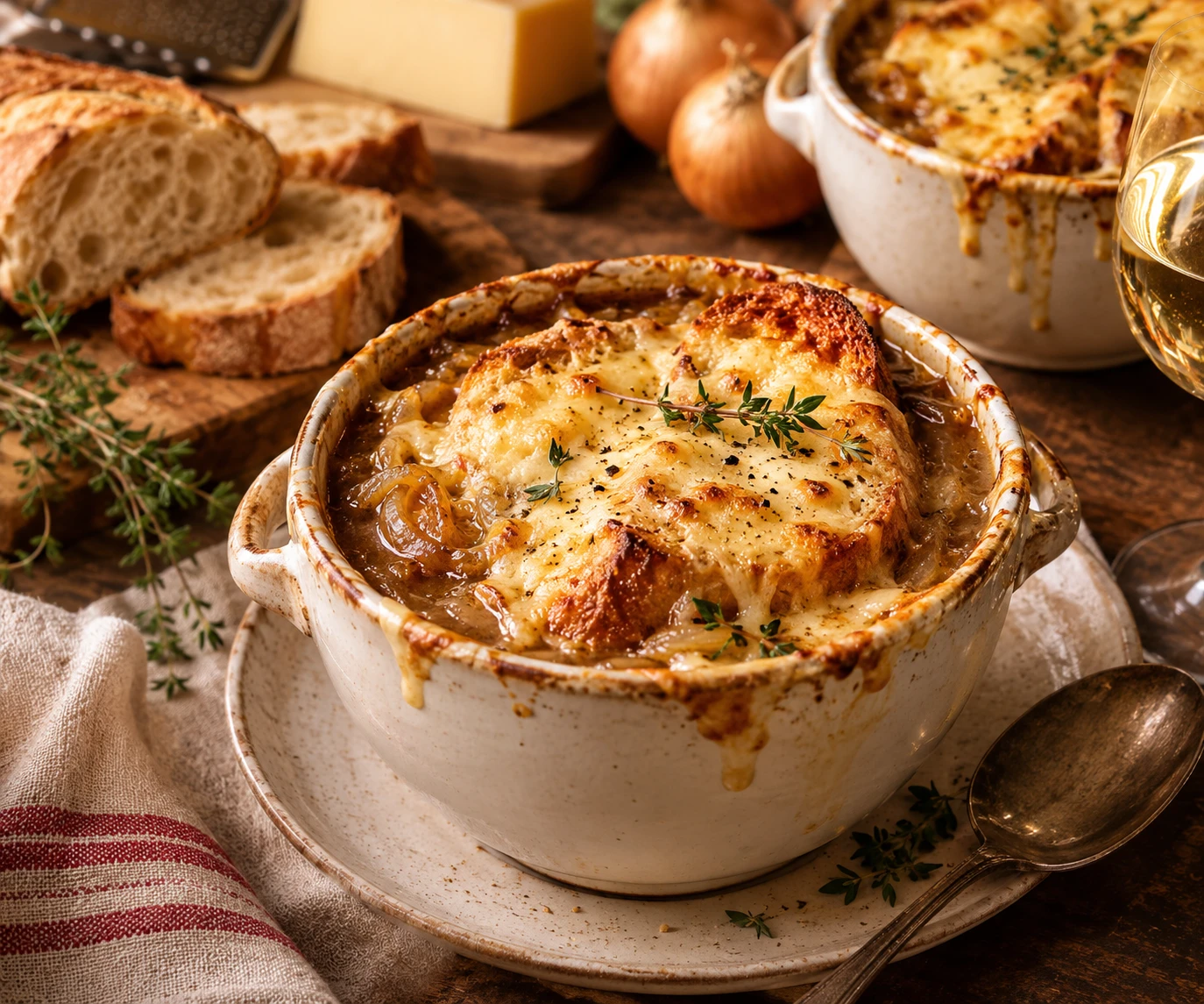 Soupe à l’oignon gratinée — ricetta La Maison Gourmet